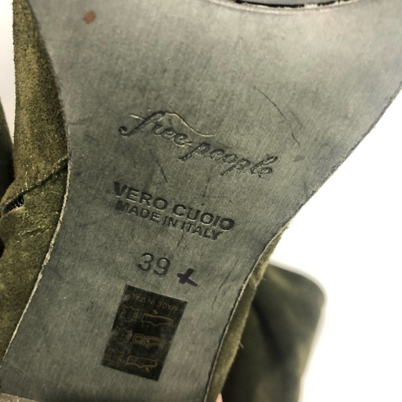 Free People Dakota Tall Boot Over The Knee Slouch Moss Green Suede EU 39 US 9 - Picture 7 of 13